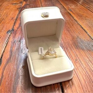 NEW Rodiffy 3.5CT Pear Cut Simulated Diamond Ring Sz 9